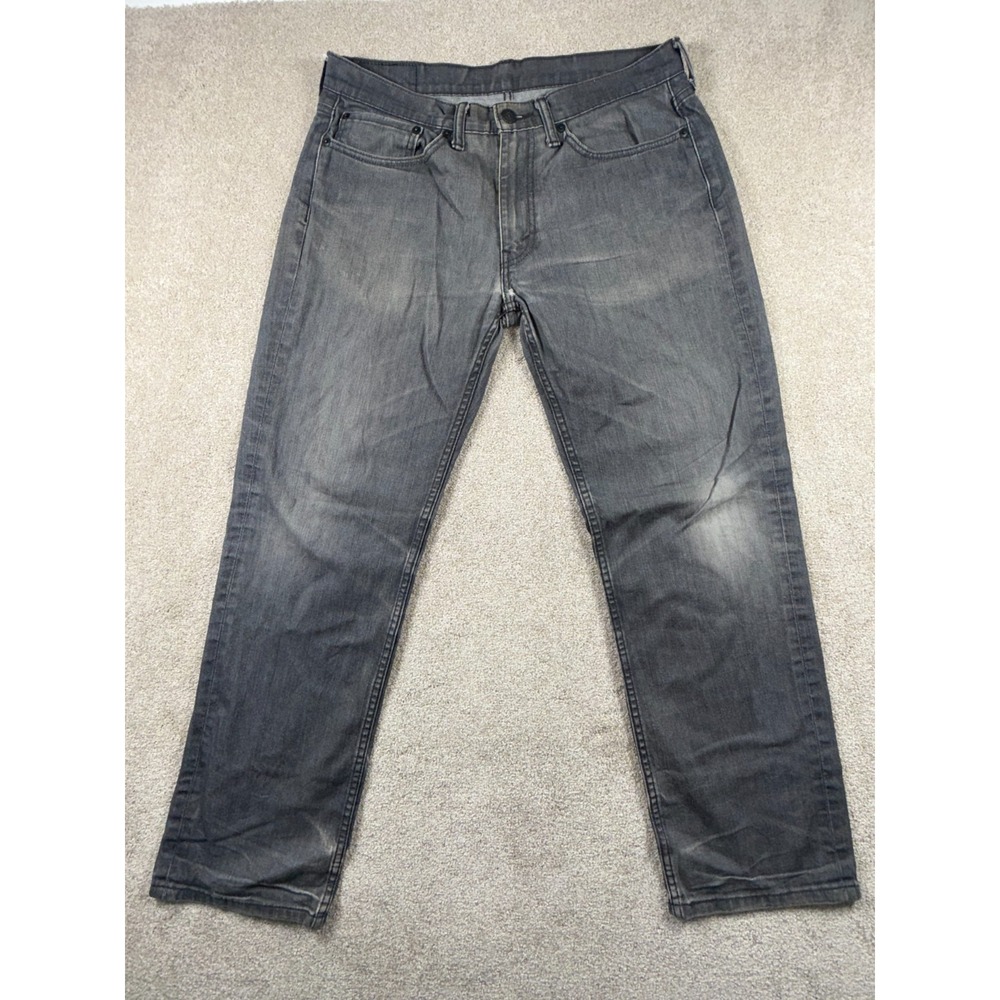 Levi's 514 Straight‎ Fit Jeans Men 34x32 Gray Denim Mid Rise Medium Wash Outdoor
